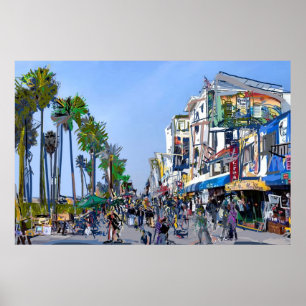 Venice Beach-promenad Poster