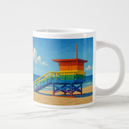 Venice Beach Rainbow Lifeguard Stat Jumbo Mugg
