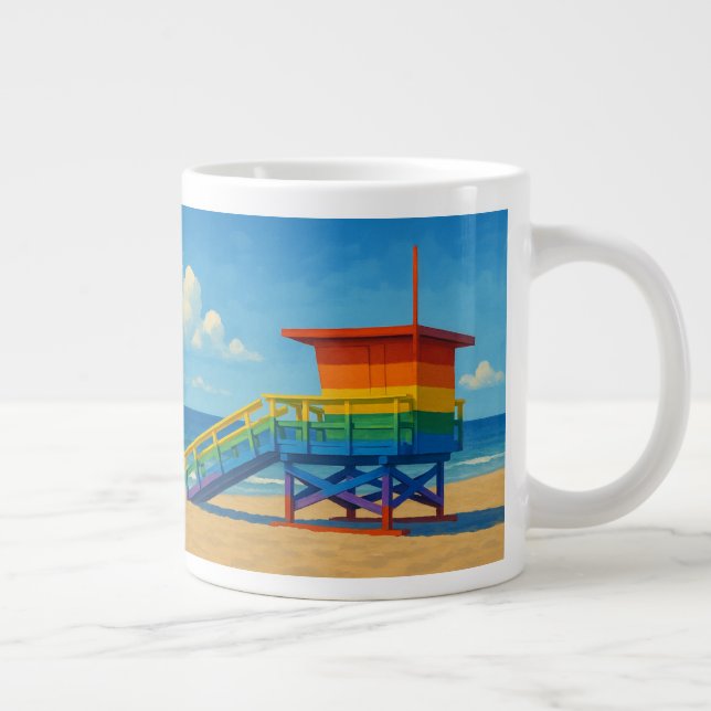 Venice Beach Rainbow Lifeguard Stat Jumbo Mugg (Höger)