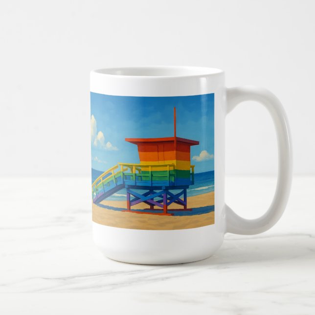 Venice Beach Rainbow Lifeguard Stat Kaffemugg (Höger)