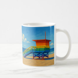 Venice Beach Rainbow Lifeguard Stat Kaffemugg