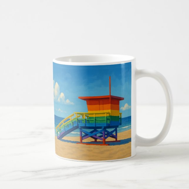Venice Beach Rainbow Lifeguard Stat Kaffemugg (Höger)