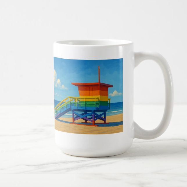 Venice Beach Rainbow Lifeguard Stat Kaffemugg (Höger)