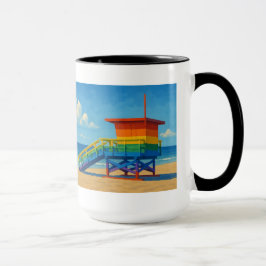 Venice Beach Rainbow Lifeguard Stat Mugg