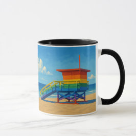 Venice Beach Rainbow Lifeguard Stat Mugg