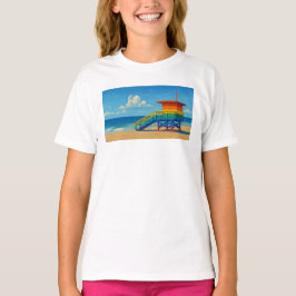 Venice Beach Rainbow Lifeguard Stat T Shirt