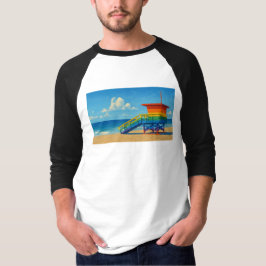 Venice Beach Rainbow Lifeguard Stat T Shirt