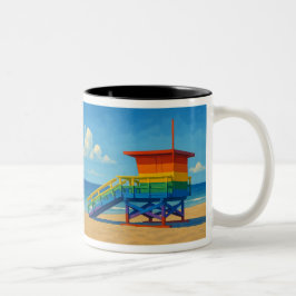 Venice Beach Rainbow Lifeguard Stat Två-Tonad Mugg