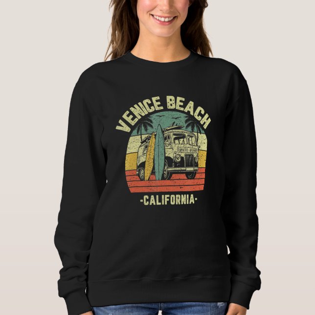 Venice Beach Retro Surfing Van California Surfer T Shirt (Framsida)