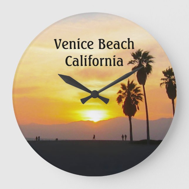 Venice Beach Sunset Handflatan  Stor Klocka (Framsida)