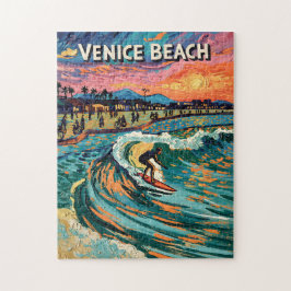 Venice Beach Surf Kalifornien Vintage Djärva Färge Pussel