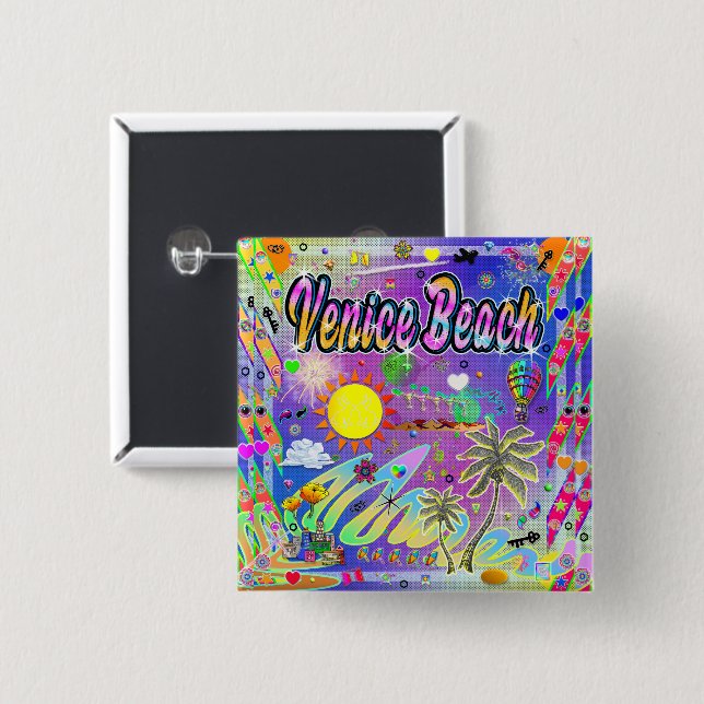 Venice Beach Timless Melody Button Knapp (Framsida & baksida)