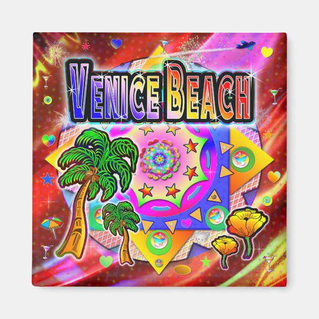 Venice Beach Tropical Friends Magnet (Framsidan)