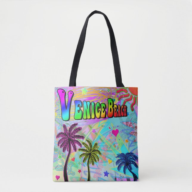 Venice Beach Vivid Romantik Tote Bag Tygkasse (Framsida)