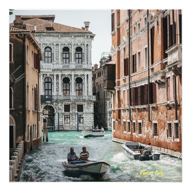 Venice Boat Canal Fototryck (Framsidan)