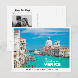 Venice Bröllop Italien Spara datum Retro Vykort