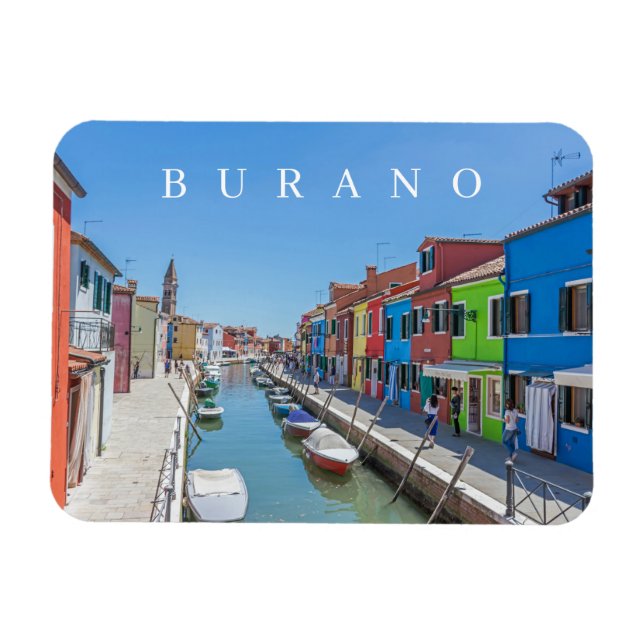 Venice Burano-kanalen, kylmagnet Magnet (Horisontell)