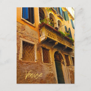 Venice Canal Living Italienska Byggnad Vykort