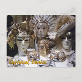 Venice Carnaval masks Vykort
