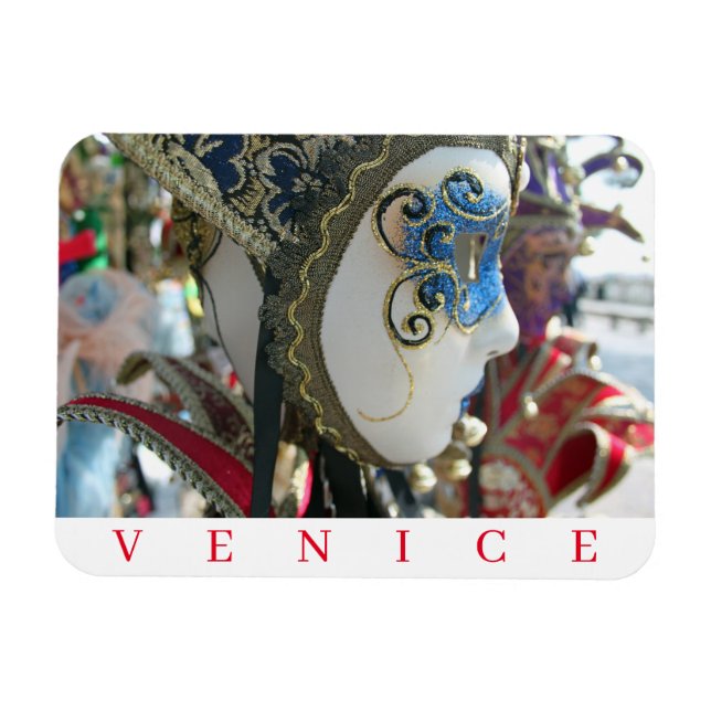 Venice Carnival mask, kylmagnet Magnet (Horisontell)