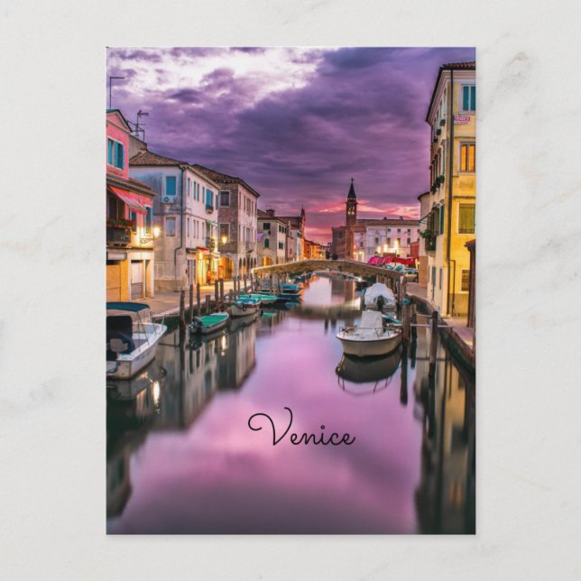 Venice, colorful scenic photograph, vykort (Framsida)