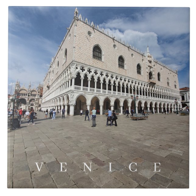 Venice Doge Palace View keramisk panel Kakelplatta (Framsidan)