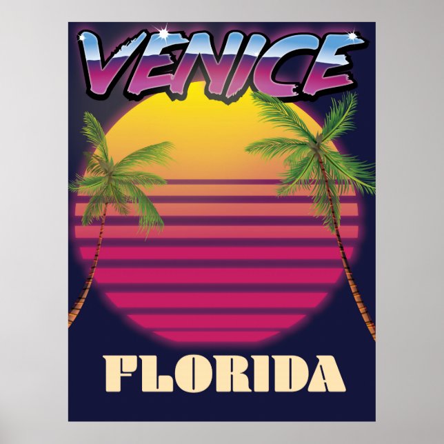 Venice Florida retro semesteraffisch Poster (Framsidan)