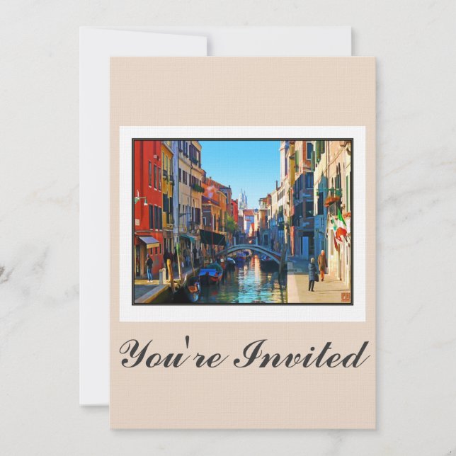 Venice gång med kärlekskvotat inbjudningar (Framsida)