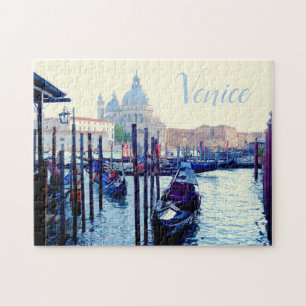 Venice gondola-båtdockan, Venezia-Italien Pussel