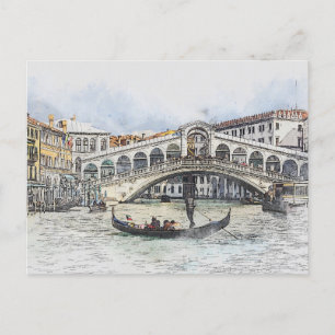 Venice Gondola med Bridge Vykort