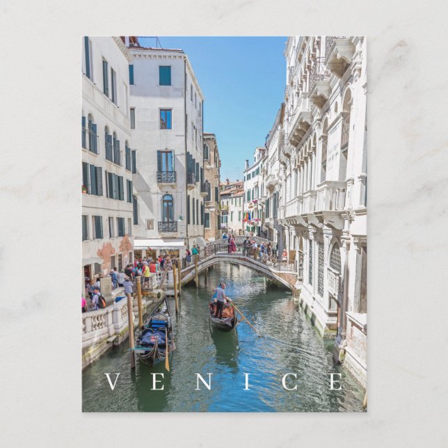 Venice gondola och brovykort vykort (Framsida)