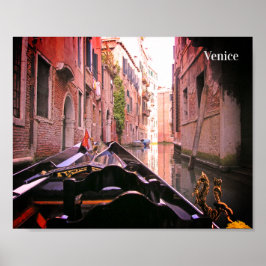 Venice Gondola Ride på Kanal, Italien Poster