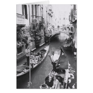 Venice Gondola Romantic Italien Hälsning Note Card Hälsningskort