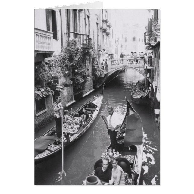Venice Gondola Romantic Italien Hälsning Note Card Hälsningskort (Framsidan)