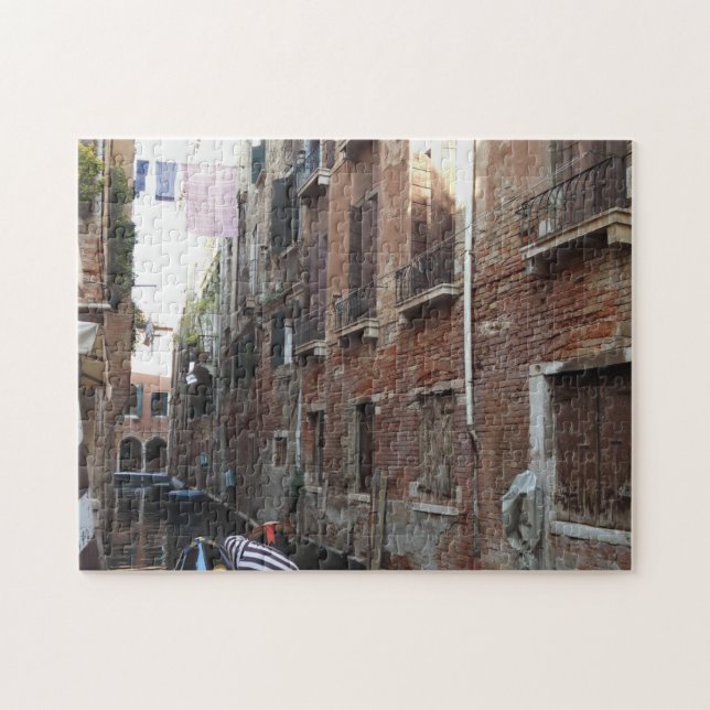 Venice Gondola Scene Photograph Jigszle Puzzle Pussel (Horisontell)