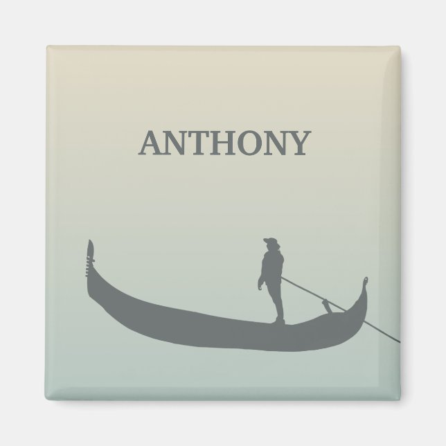 Venice Gondola Silhouette i Sunset Magnet (Framsidan)