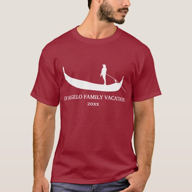 Venice Gondola Silhouette Personlig Anpassningsbar T Shirt (Framsida)