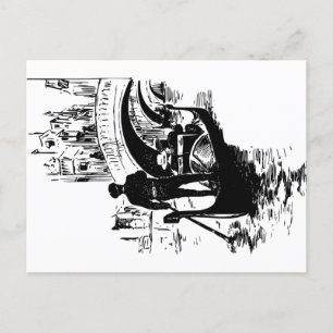 Venice Gondola Tecknad Vykort