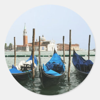 Venice gondolas runt klistermärke