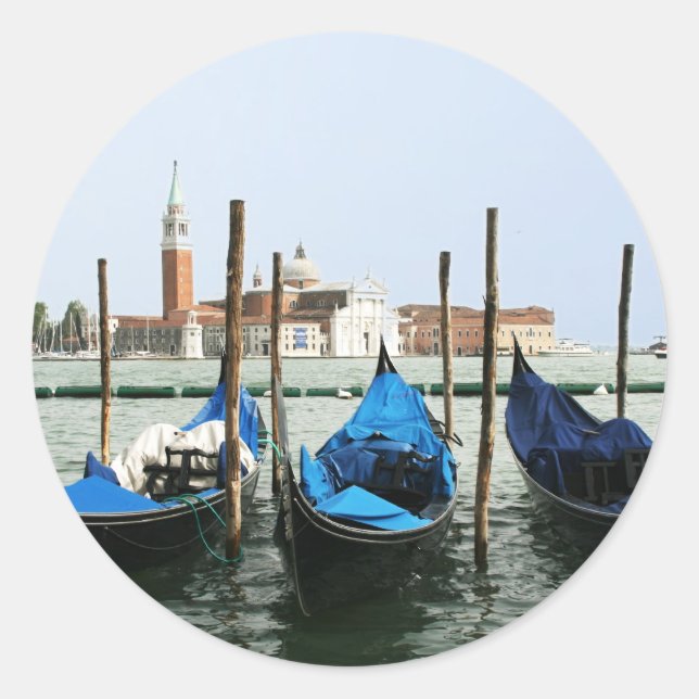 Venice gondolas runt klistermärke (Framsida)