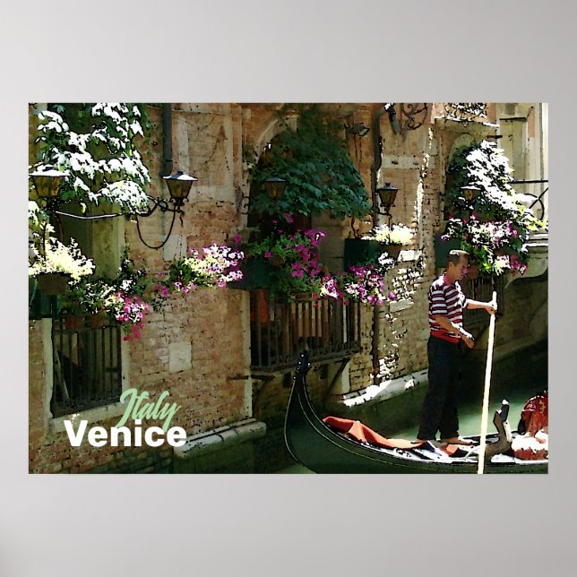 Venice Gondolier Travel Poster (Framsidan)