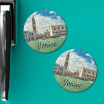 Venice Grand Canal Doges Palace Piazza san Marco Magnet<br><div class="desc">En underbar syn på Venedig (Italien) från Grand Canal. I den här kylmagneten kan du se Doges palats på högerna,  Piazza San Marco i mitten och St. Mark's Campanile lite till lämnat.</div>