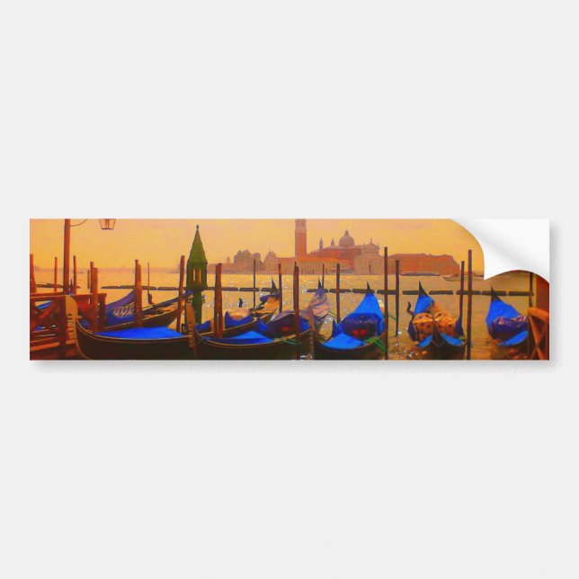 Venice Grand Canal & Gondolas Italien Travel Artwo Bildekal (Framsidan)