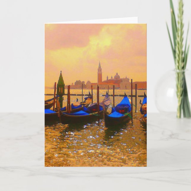 Venice Grand Canal & Gondolas Italien Travel Artwo Kort (Framsida)