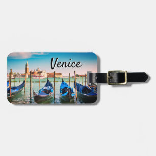 Venice Grand Canal med blå ikonisk gondolas Bagagebricka