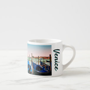 Venice Grand Canal med blå ikonisk gondolas Espressomugg