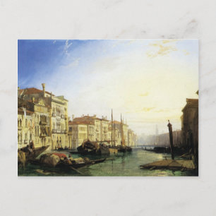 Venice Grand Canal, Sunset av Richard Bonington Vykort