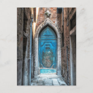 Venice Italien Blue Door Post Card Vykort