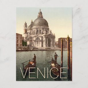 Venice Italien Church of Salute Gondolas Vykort
