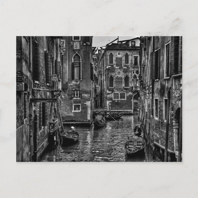 Venice italien gondola-båtkanal vykort (Framsida)